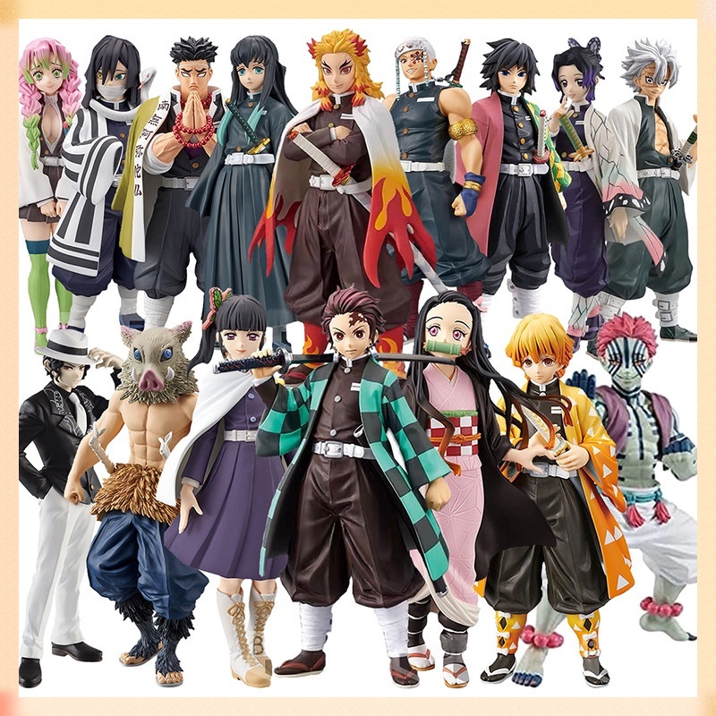 Mô hình Demon Slayer Kimetsu No Yaiba Tanjiro Hình Hành động Zenitsu Nezuko Anime 16cm figure thanh gươm diệt quỷ