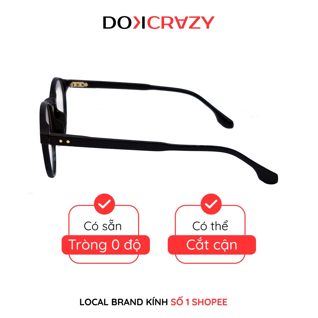 Gọng kính cận tròn nam nữ DOKCRAZY chất nhựa dẻo siêu nhẹ classic Hàn Quốc DANO