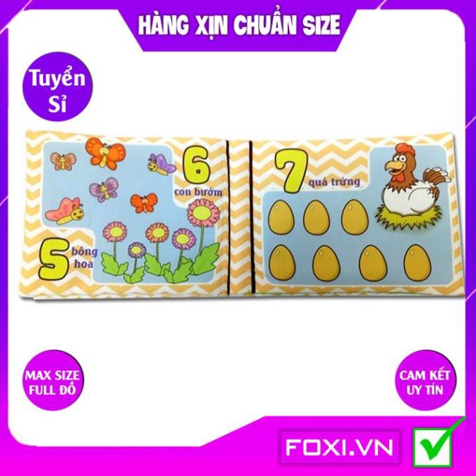 Sách vải cơ bản dành cho Bé sơ sinh với 16 chủ đề số đếm-cuộc sống-tự nhiên-cảnh báo nguy hiểm-Đồ chơi an toàn cho bé