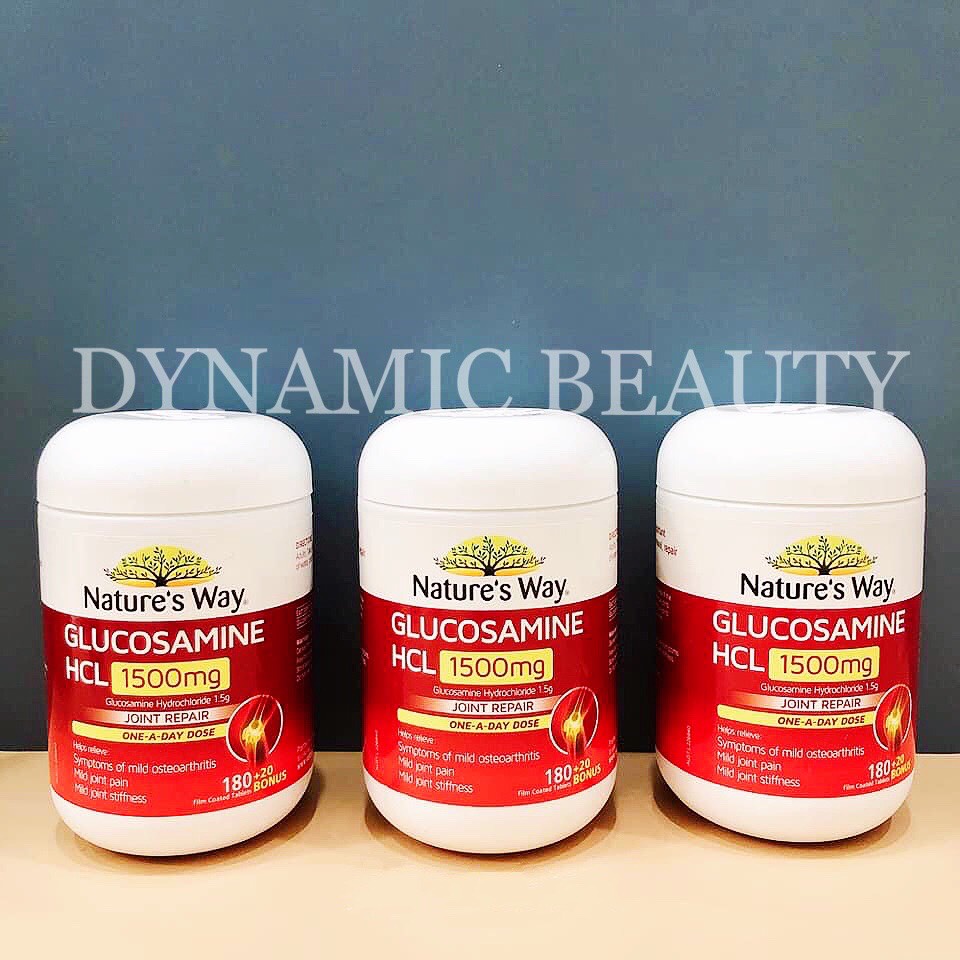 [Hàng chuẩn Úc] Viên uống bổ xương khớp Nature’s way glucosamine hcl 1500mg joint repair 200 viên của Úc