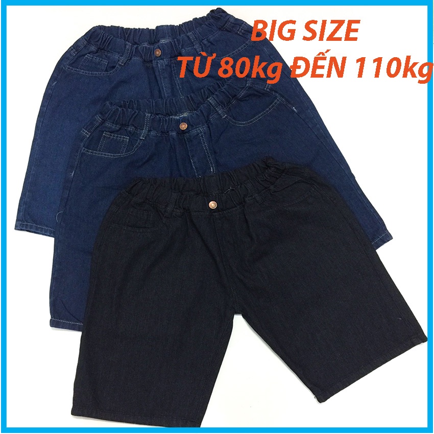 Quần short jean nam BIG SIZE từ 80kg đến 110kg, Quần short lưng thun chất jean co giãn nhẹ - NH SHOP