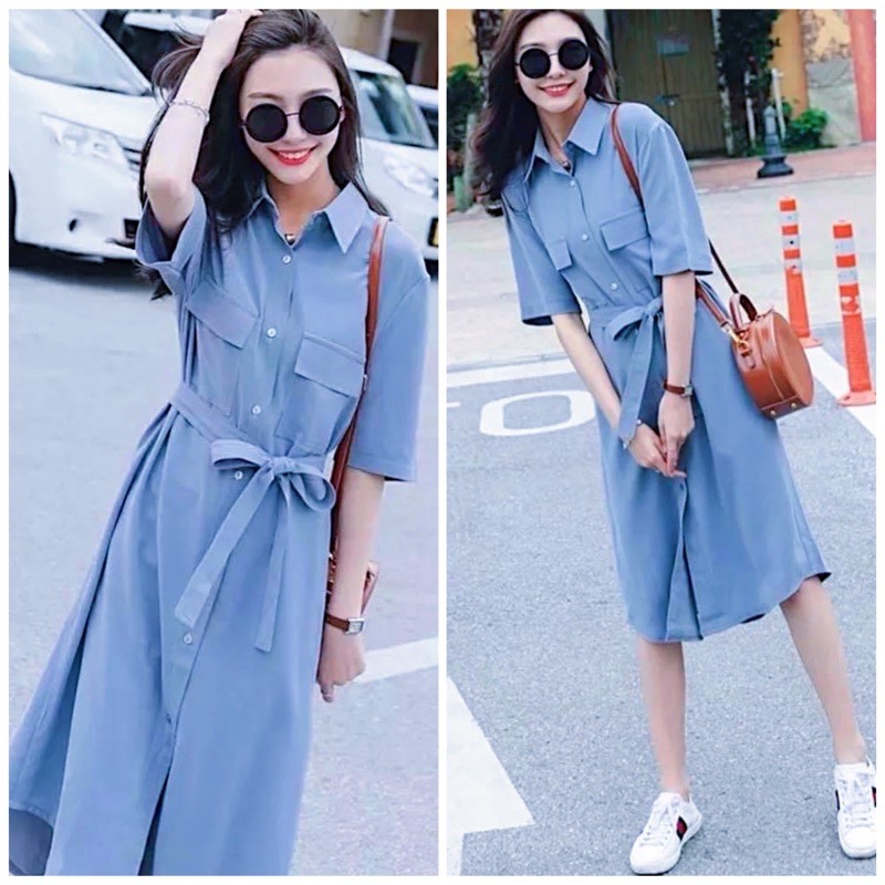 Đầm váy xanh túi hộp (kèm hình thật)