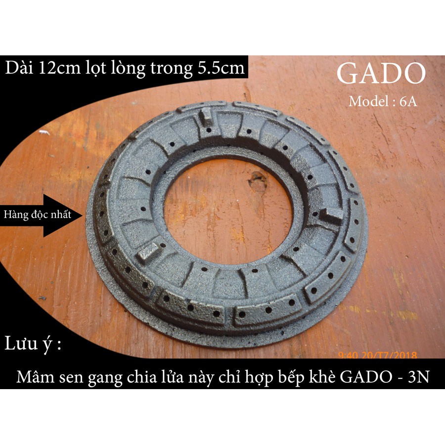 MÂM SEN CHIA LỬA GANG ZIN DUY NHẤT CHỈ HỢP BẾP KHÈ GADO, 3N MODEL : 6A