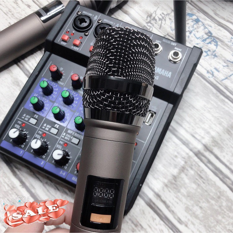 [Mã ELHACE giảm 4% đơn 300K] Bộ Mixer Yamaha G4 USB Bluetooth, Kèm 2 Micro Không Dây Hát Livestream Karaoke Cực Hay