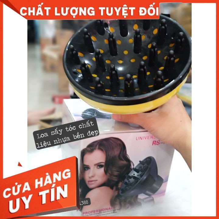CHỤP LOA SẤY ĐA NĂNG Tạo Kiểu Cho Tóc Uốn Xoăn nhựa PE đầu cao su