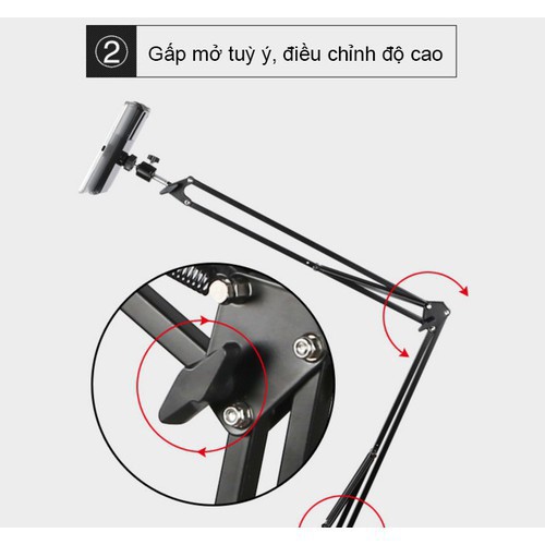 Giá đỡ điện thoại, máy tính bảng kẹp đầu giường kẹp bàn đa năng | BigBuy360 - bigbuy360.vn