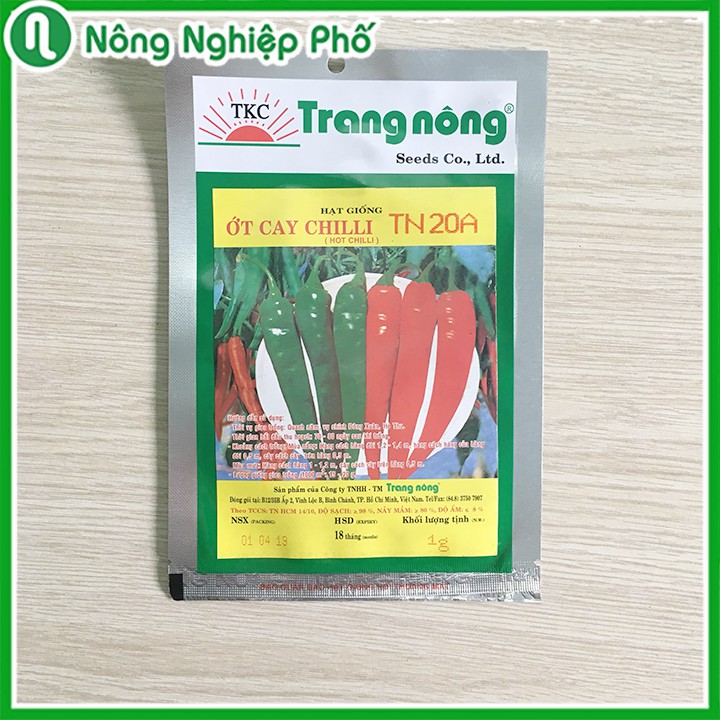 GÓI 1 GRAM - HẠT GIỐNG ỚT CHILLI TN 20A