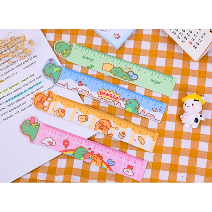 Thước kẻ cute 15cm bằng nhựa dẻo, in hình thú cưng siêu dễ thương giá rẻ