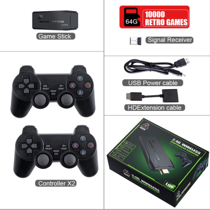 Game stick 4K HDMI Máy Chơi Game Cầm Tay 64GB 10000+ Trò Chơi