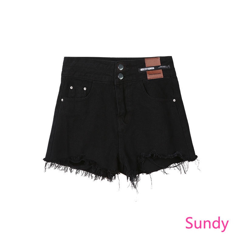 Quần Short Denim Lưng Cao Ống Rộng Plus Size Thời Trang Mùa Hè Dành Cho Nữ