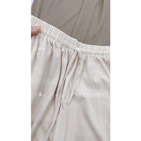 Quần ống rộng culottes tăm dài 90cm siêu Hot (có ảnh thật)