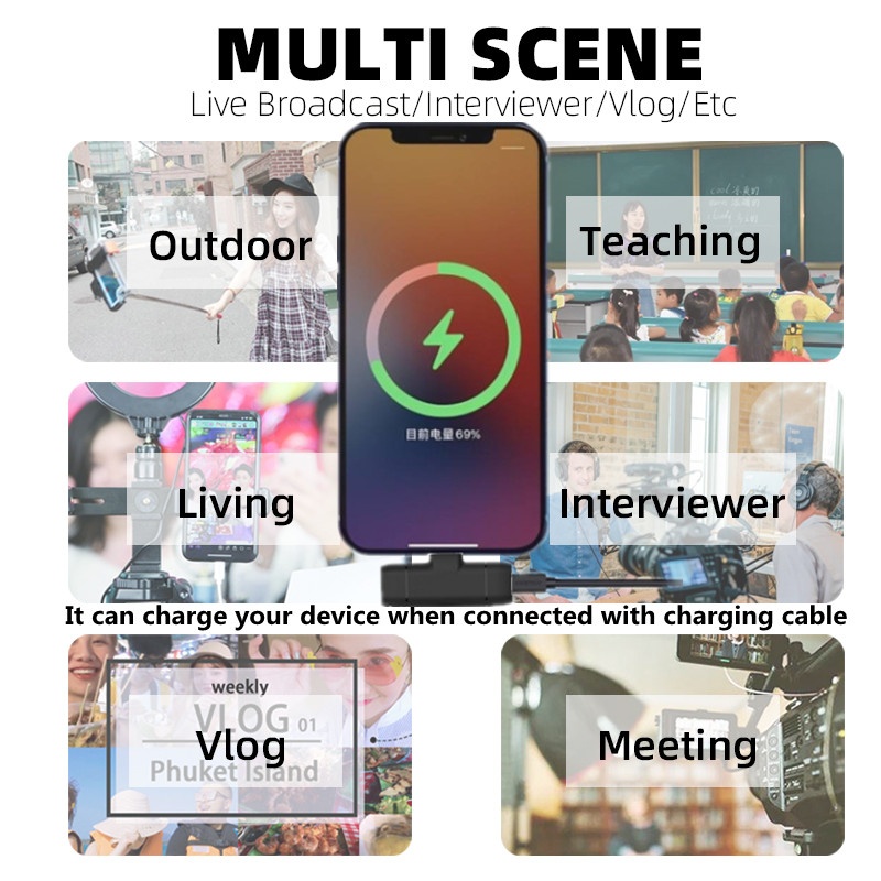 Hàng HOT Micro Kẹp Áo Không Dây cho livestream ngoài trời Vlog【Carbon070】