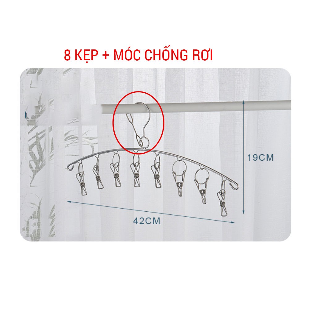 Móc Treo Quần Áo, Phơi Đồ Trẻ Em Inox 24 Kẹp Chống Rơi