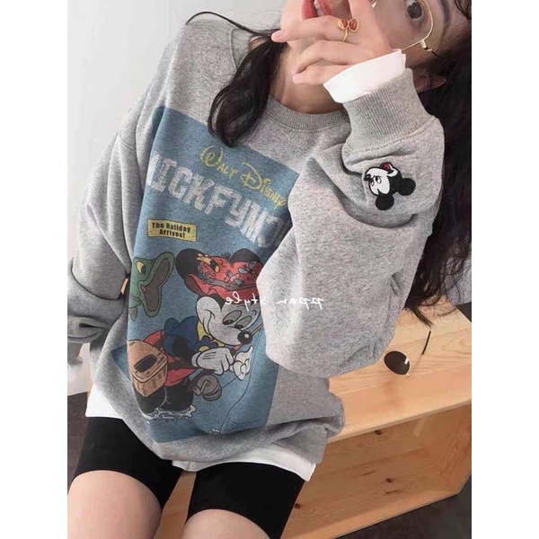 BÁN SỈ ÁO NỈ DT MICKEY MOUSE 2M TRẮNG GHI CHO NỮ | BigBuy360 - bigbuy360.vn