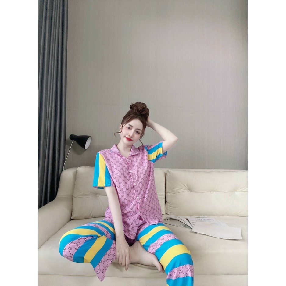 Bộ mặc nhà nữ lụa Hàn cao cấp mềm mịn CARY