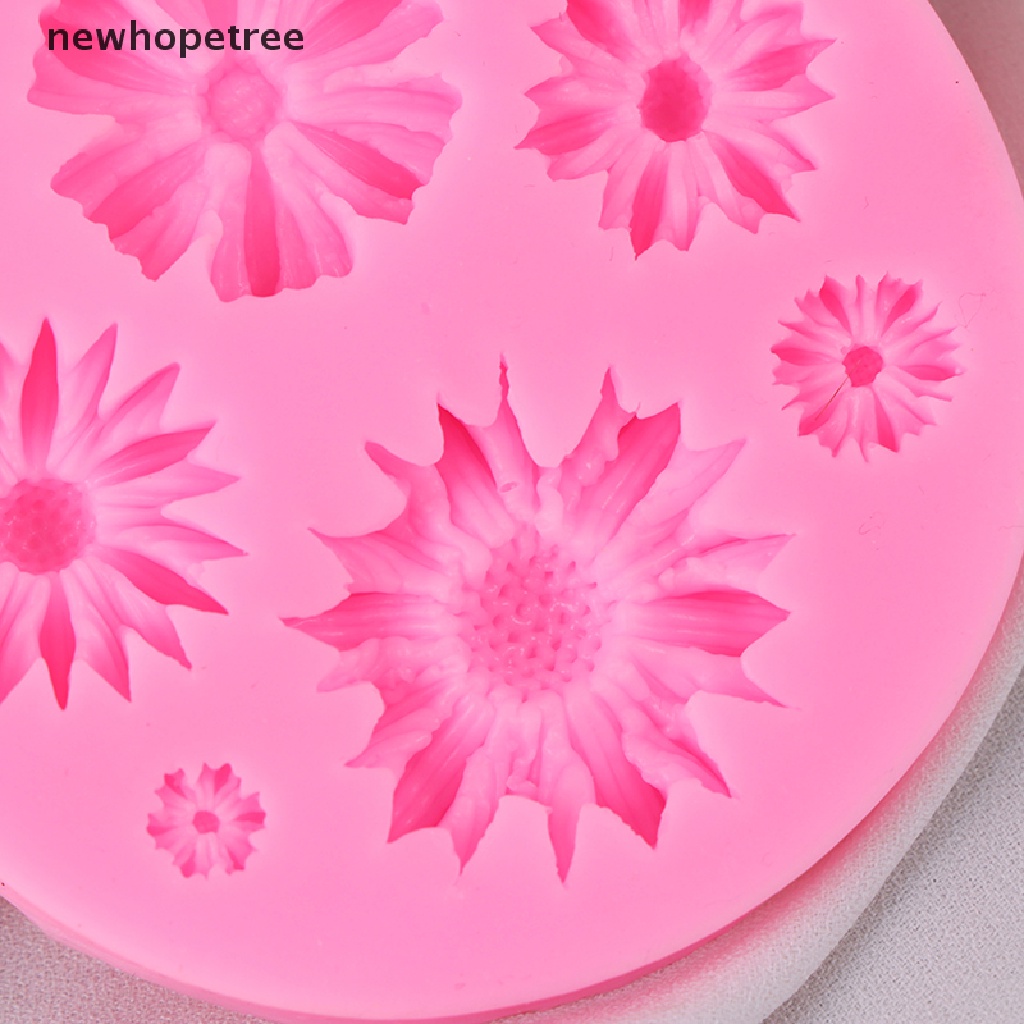 Khuôn Silicone Dập Nổi Hình Hoa Hướng Dương 3D Dùng Để Trang Trí Bánh