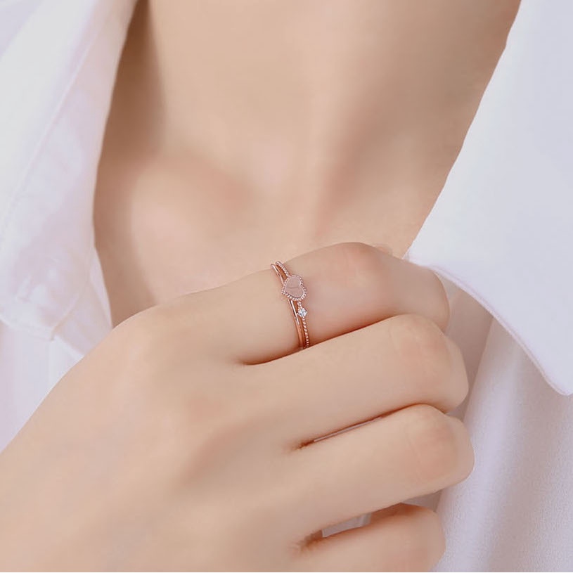 Nhẫn bạc trái tim khắc tên theo yêu cầu Gix Jewel