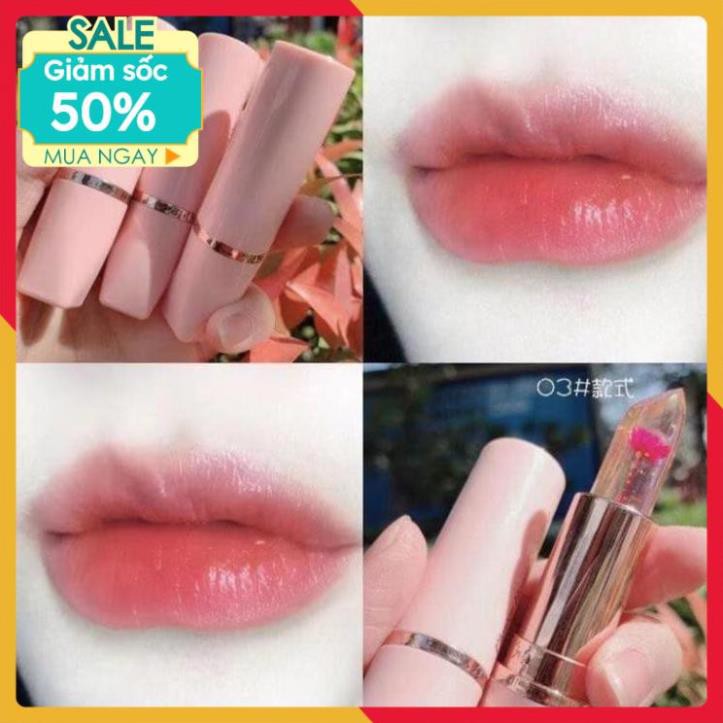 ❤SALE TO 50%❤ Son thạch trong suốt ⚡️𝐅𝐑𝐄𝐄 𝐒𝐇𝐈𝐏⚡️ dưỡng ẩm, màu hồng cánh sen