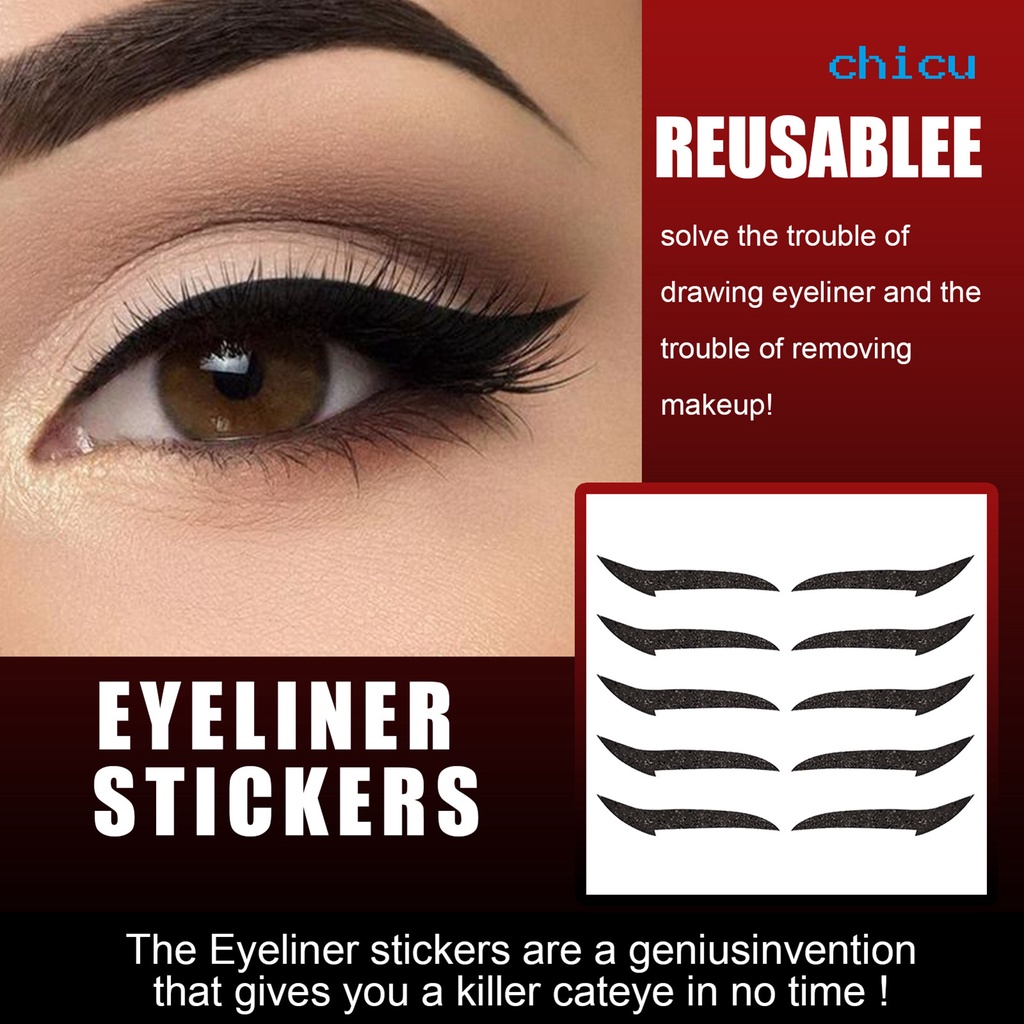 [Hàng mới về] Set 5 cặp miếng dán kẻ mắt nhiều màu sắc trang điểm tiện lợi cho người mới bắt đầu