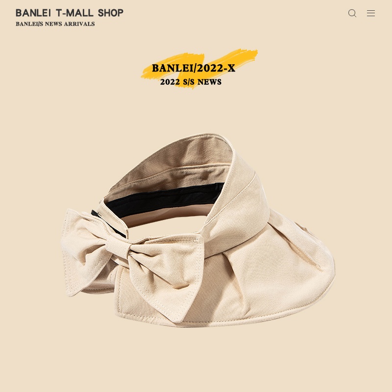 Nón Vành Rộng Hở Chóp Có Thắt Nơ Chống Tia UV Phong Cách Nhật Bản Thời Trang Mùa Hè Cho Nữ