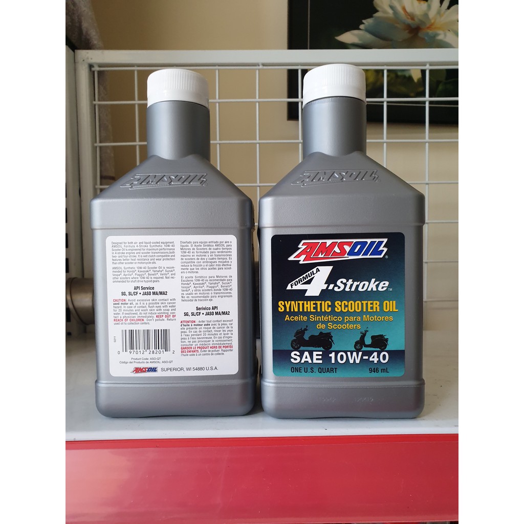 Combo nhớt tay ga : Nhớt Amsoil Scooter 10w40 + Láp Motul