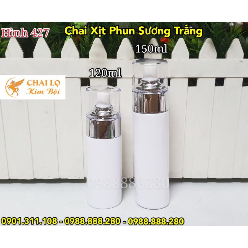 CHAI LỌ CHIẾT MỸ PHẨM - Chai Xịt Phun Sương Trắng 120ml &amp; 150ml