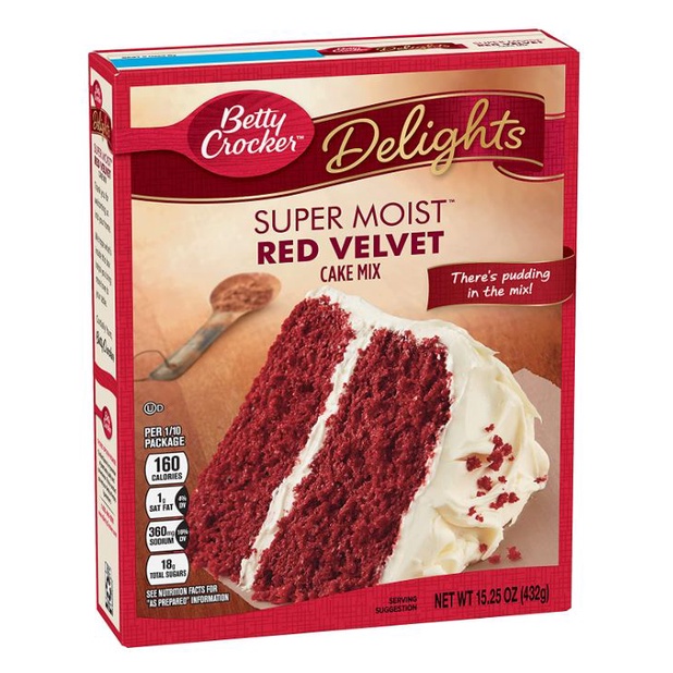 Bột làm bánh pha sẵn Betty Crocker super moist red velvet cake mix 432g