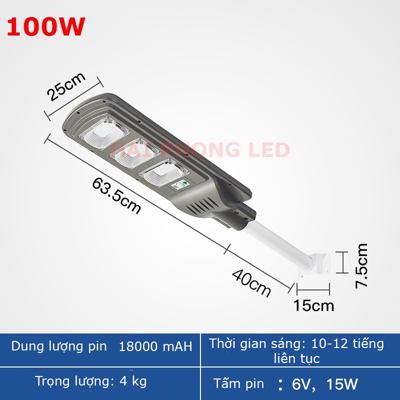 [ TẶNG CHÂN GẮN ] Đèn năng lượng mặt trời 100W bảo hành đổi mới 2 năm góc chiếu rộng lắp đặt ngoài trời chống nước tốt