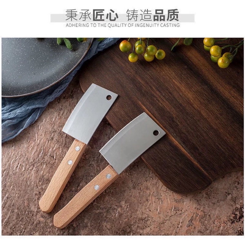 Dao mini cán gỗ unboxing cắt bơ cắt bánh decor
