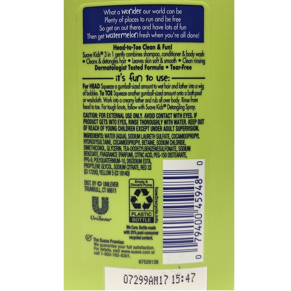 Dầu Tắm Gội Xả Tắm 1.18l Suave Kids 3 Trong 1 Hương Dưa Chính Hãng. | BigBuy360 - bigbuy360.vn