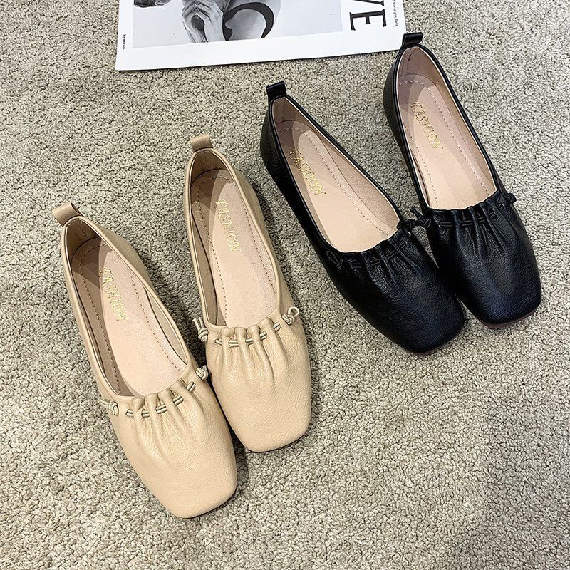 Giày Búp Bê Mũi Vuông Đế Mềm Thoải Mái Size 35-43 41 Thời Trang Mùa Thu Cho Nữ