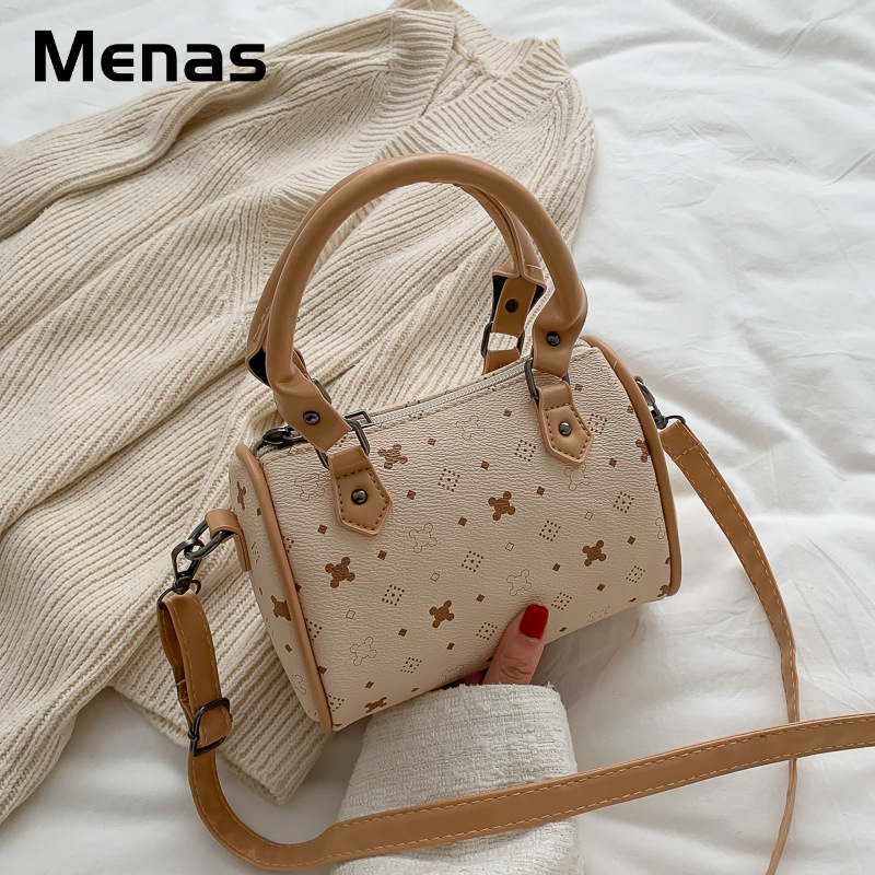 Menas Túi Xách Da PU In Họa Tiết Phong Cách Hàn Quốc Thời Trang Cho Nam