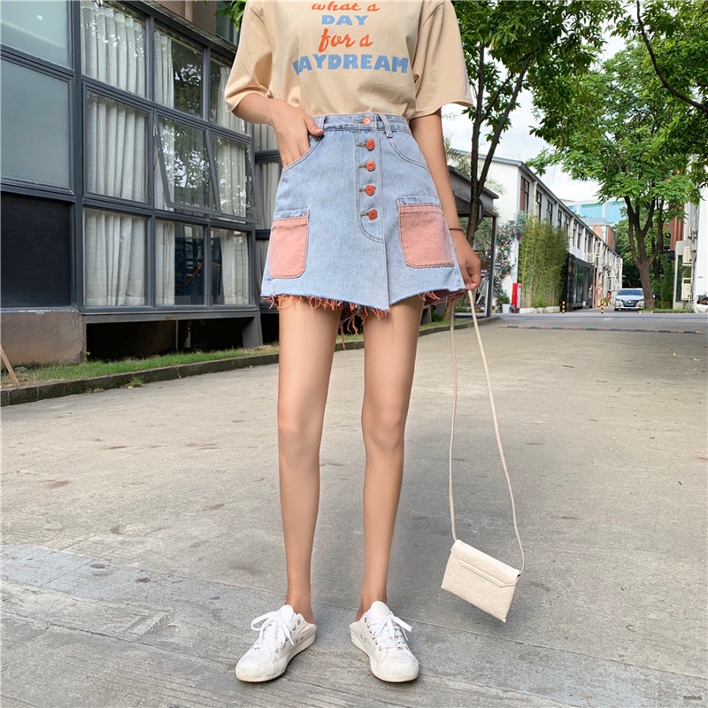 Quần Short Jean Chữ A Lưng Cao Plus Size Cho Nữ
