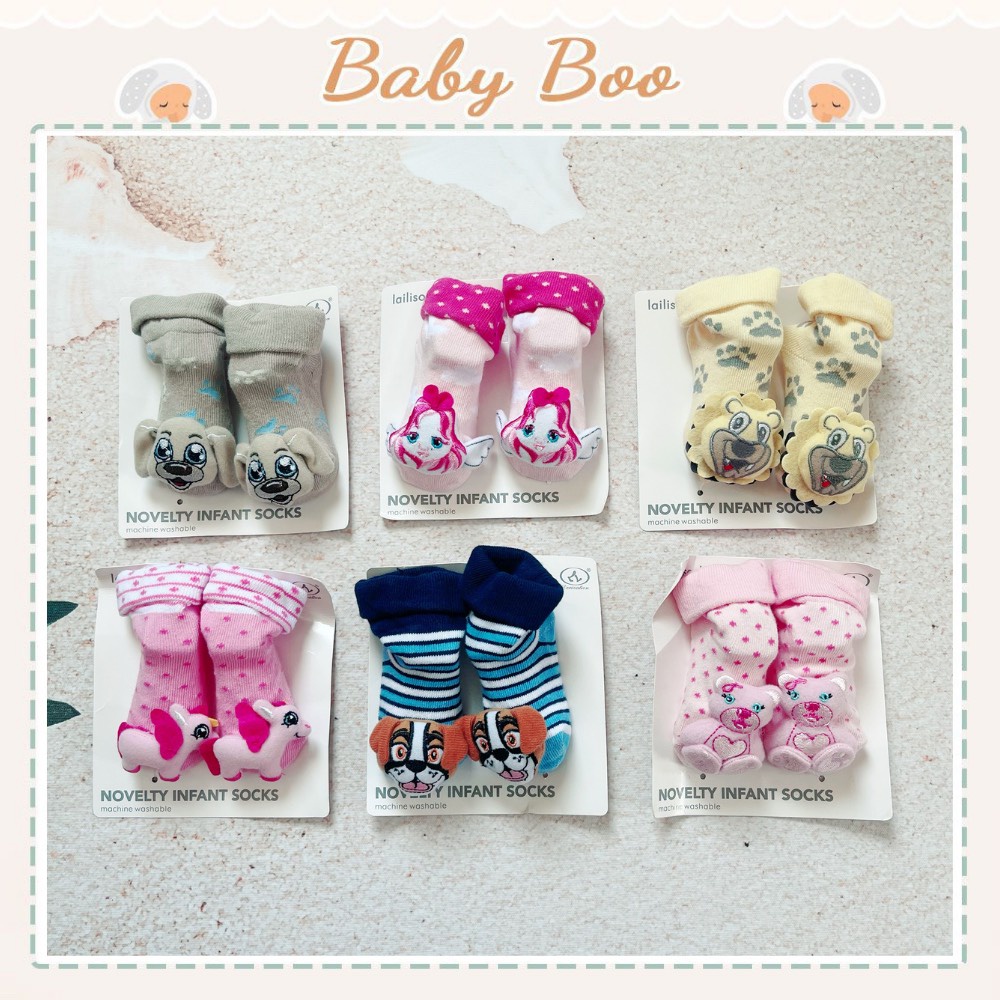 Tất, vớ sơ sinh hình thú đáng yêu cho bé 0-12 tháng [ babyboo]