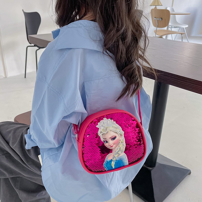 Túi Đeo Chéo Một Bên Vai Đính Kim Sa Thời Trang Hàn Quốc Mới Dành Cho Bé Gái