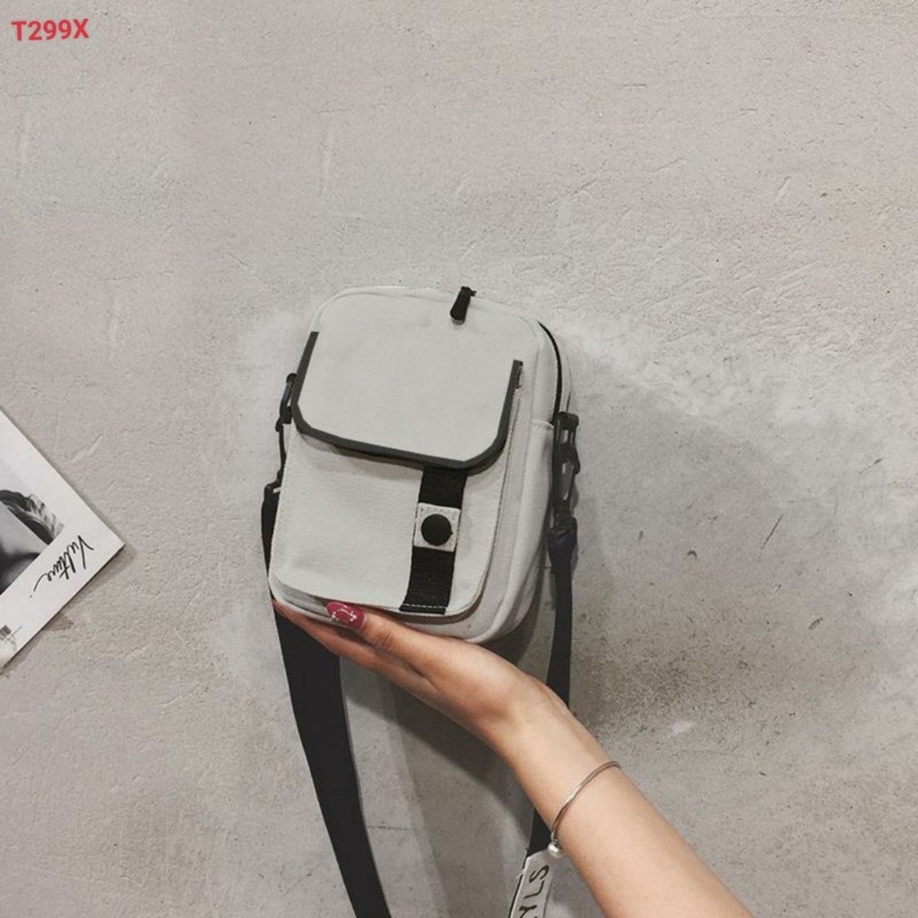 ⚡ unisex Đen xám ⚡Túi đeo chéo ĐỰNG ĐIỆN THOẠI, CHẤT vải BỐ KAKI DÂY DÙ cá tính sành điệu NAM NỮ 2 MÀU ĐEN XÁM SL