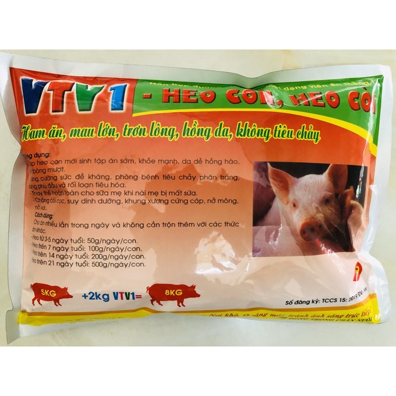 1kg cám đỏ tập ăn cho heo VTV1