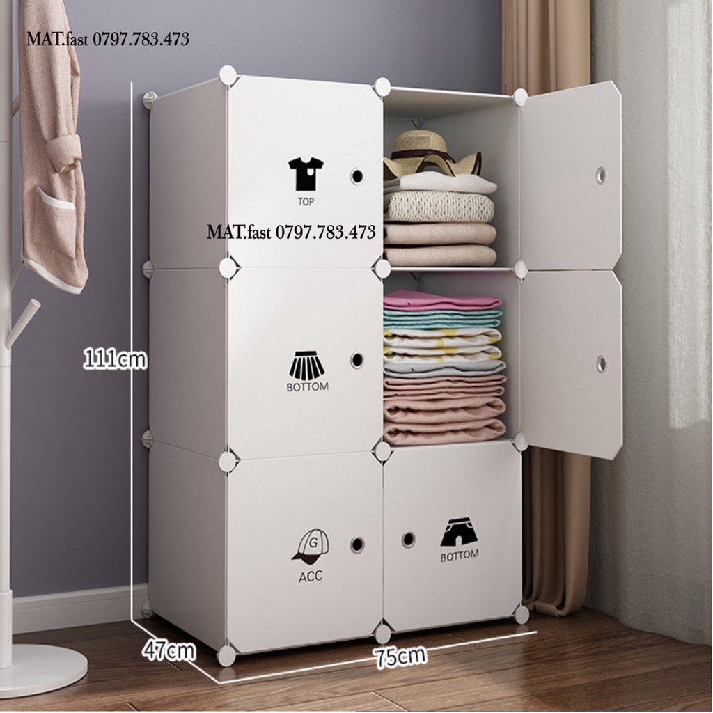 (Mẫu Mới} Tủ Nhựa Lắp Ghép Đa Năng 6 ô Dễ Lắp Ghép Và Di Chuyển