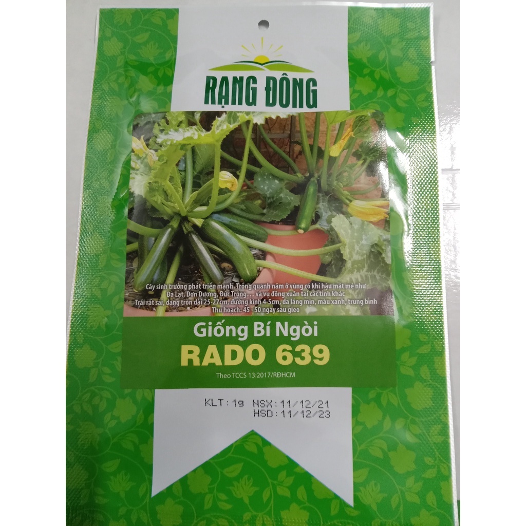 Hạt giống Bí ngòi xanh Rado 639  Rạng Đông | VTNN Cần Thơ