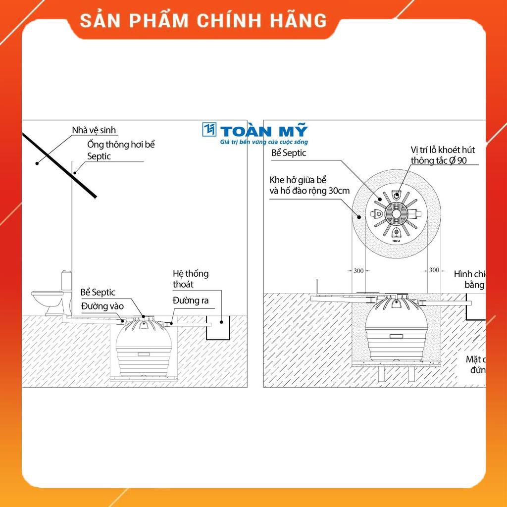 (GIÁTÔT) Bồn tự hoại Toàn Mỹ, dễ lắp đặt và bảo trì, BH 50 năm