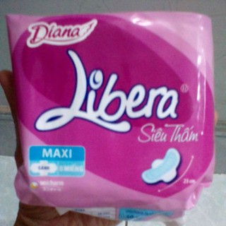 (Mặt lưới)Băng vệ sinh Diana Libera siêu thấm dày có cánh/không cánh gói 8 miếng