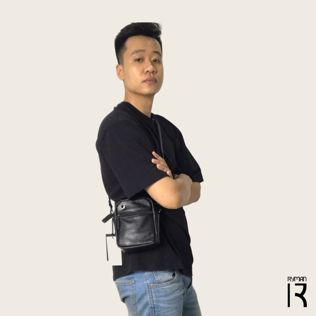 Túi mini nhỏ Unisex nam nữ đeo chéo để vừa điện thoại, ví/bóp, phụ kiện, dây đeo da PU, khóa kéo bền đẹp và thanh lịch | BigBuy360 - bigbuy360.vn