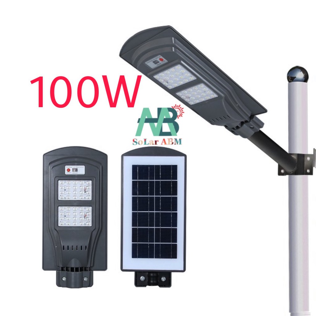 100W Đèn Đường Tấm Pin Liền Thể Năng Lượng Mặt Trời , Cảm Biến Chuyển Động , IP67 Chống Nước ABM Solar