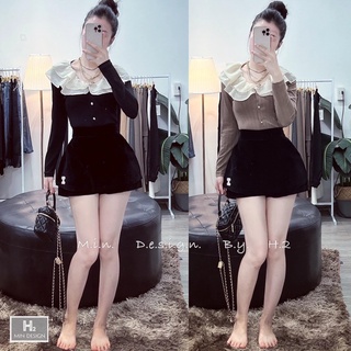 Áo len tăm cổ bèo tầng
