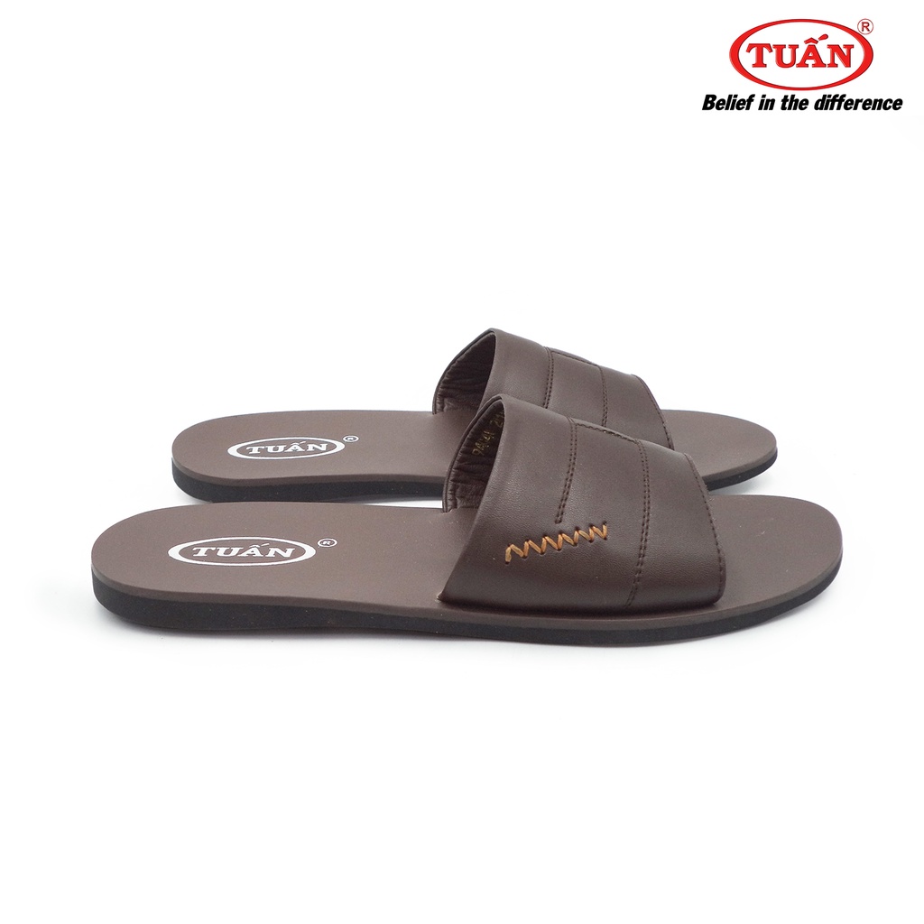Dép da nam dép quai ngang da tự nhiên thương hiệu Tuấn DXHU-94G