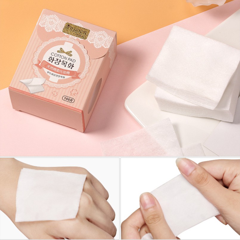 100 miếng bông tẩy trang Cotton Pads Hàn Quốc