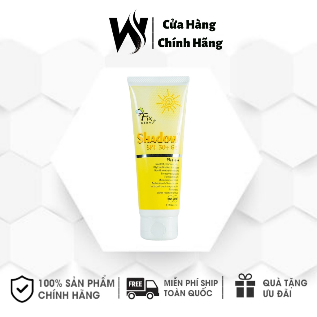 [Hàng Chính Hãng]Kem chống nắng Fixderma shadow SPF 50+ cream 75gram White Store