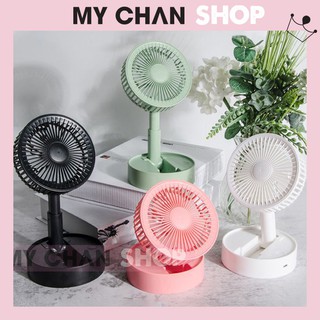 Quạt Mini Tích Điện Để Bàn Gấp Gọn Tiện Lợi Với 3 Tốc Độ Gió - Pin Trâu , 7 Cánh Quạt Siêu Mát