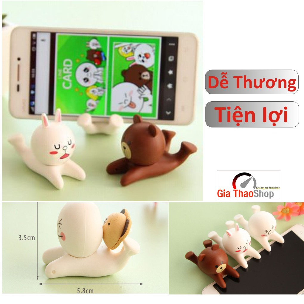 Giá Đỡ Điện Thoại Gấu Brown & Thỏ Cony Siêu Dễ Thương - Giá Đỡ Iphone Samsung