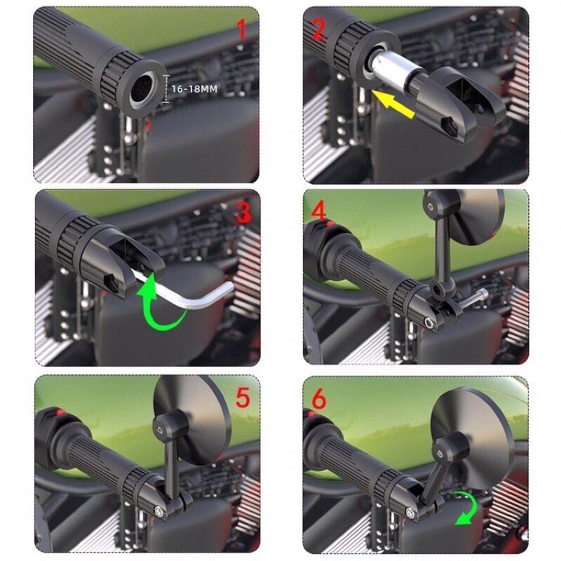 Gương Gù Tay Lái Xe Máy Mẫu Gương Tròn Cực Đẹp &lt; Giá 1 Đôi&gt;